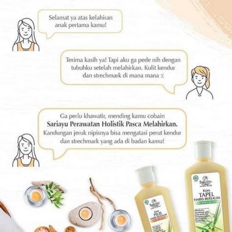 SARIAYU PAKET BERSALIN ISI 3 PCS (TAPEL,PARAM,PILIS) NEW PACKAGING