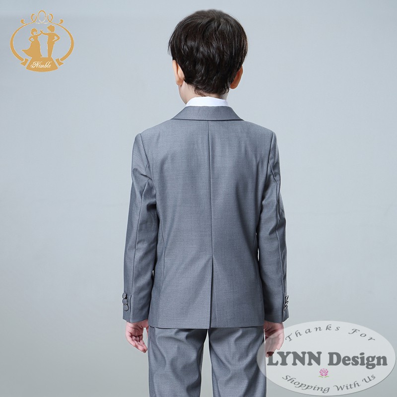 2- 10 tahun PREMIUM Setelan jas anak tuxedo 5 in 1 ABU