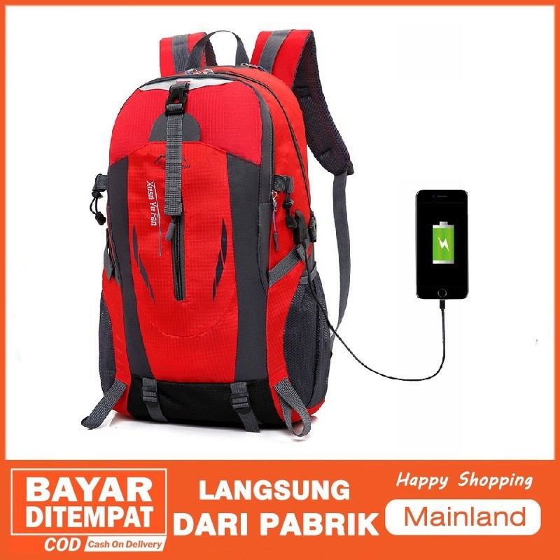 Mainland Tas Ransel + Charger USB Tas Gunung Outdoor Hiking Camping TCR01-A