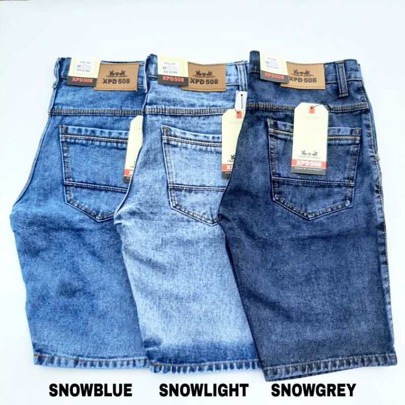 Celana Jeans Pendek Pria Snow Variasi Sobek