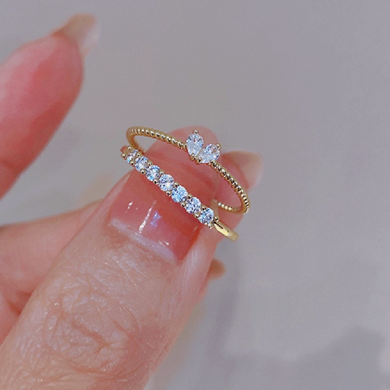 Cincin Jari Telunjuk Desain Hati Warna Permen Gaya Korea Untuk Wanita