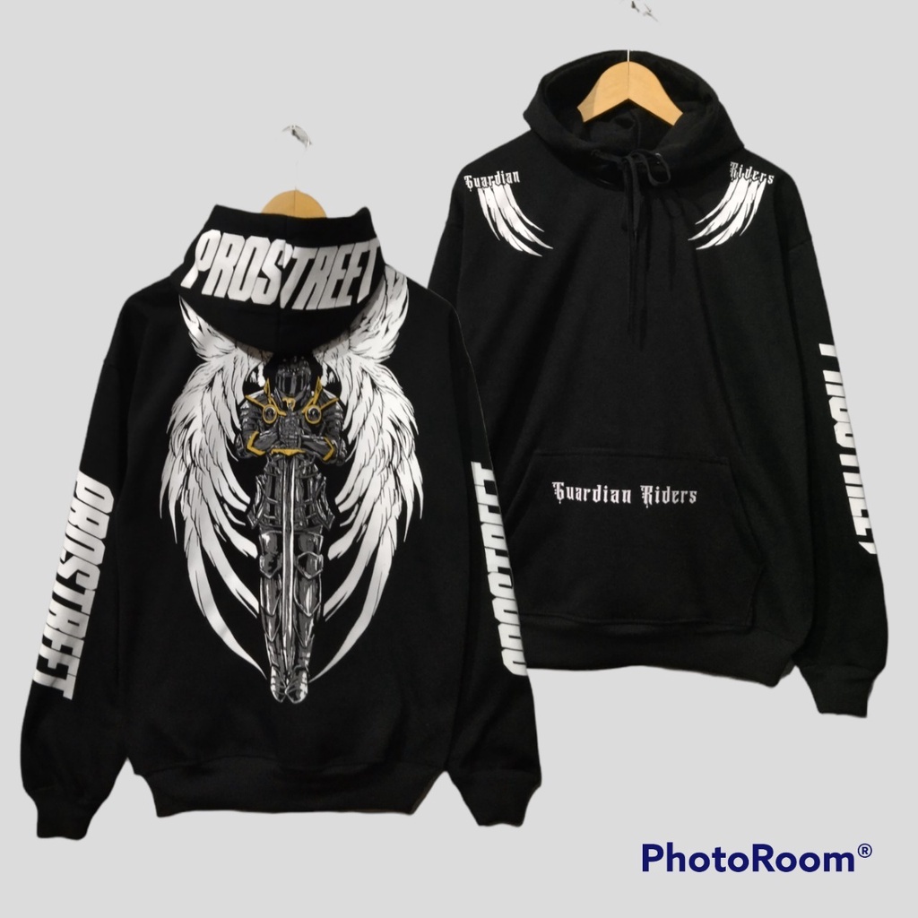HOODIE PROSTREET GUARDIAN RIDERS BLACK NEW / HOODIE PRIA PROSTREET GUARDIAN ANGEL / JAKET SWEATER SU