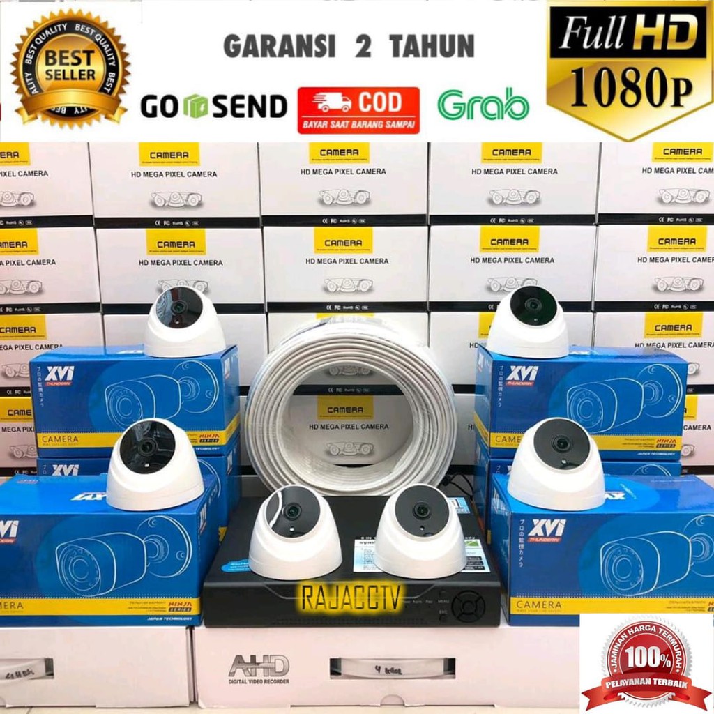 PAKET CCTV 8CHANNEL 6KAMERA 6CHANEL 6CAMERA 5MP 1080P IC SONY TURBO HD KOMPLIT TINGGAL PASANG