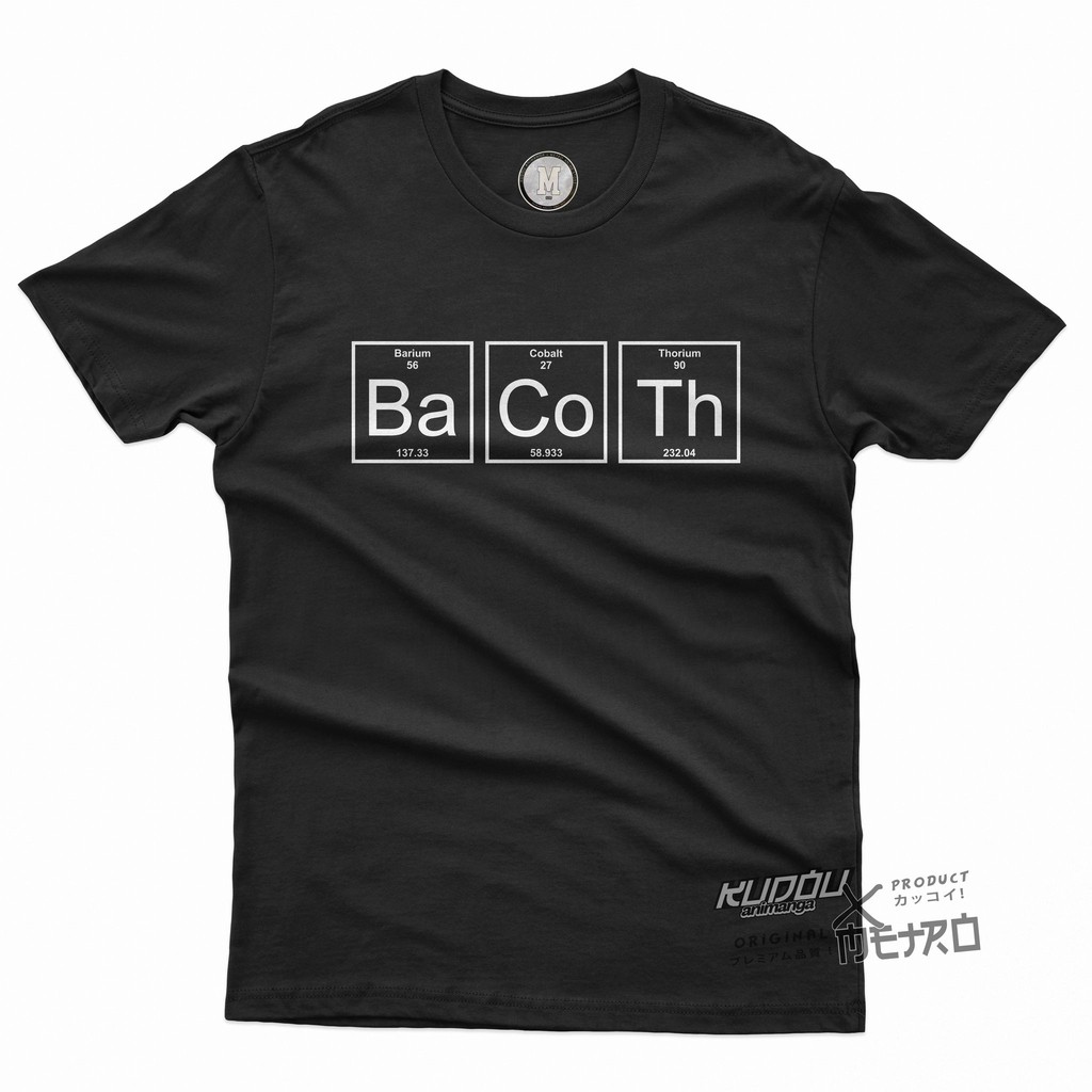 Tshirt Bacoth Periodic Unsur Kimia Black