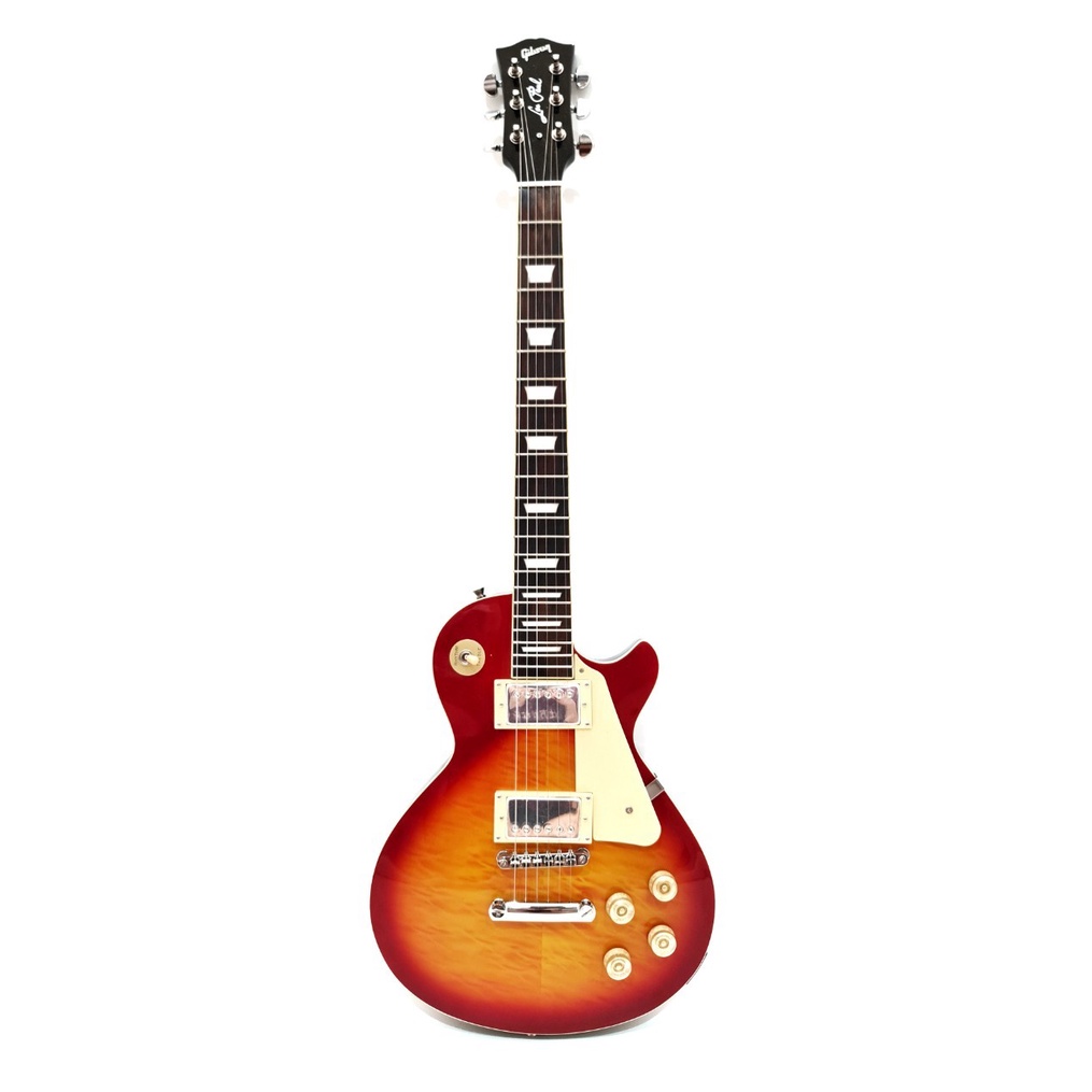 Gitar Elektrik Merk Gibson Les Paul Warna Sunburst Cherry Listrik LesPaul Bonus Tas dan Kabel Jack Murah Jakarta