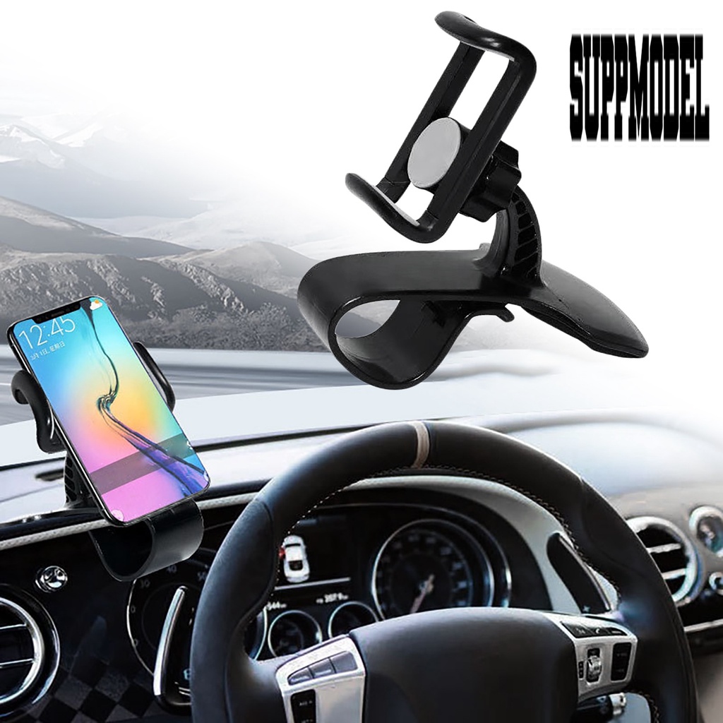 Bracket Klip Snap-in Mount Holder Handphone / Navigasi HUD Display Hitam Rotasi Untuk Mobil