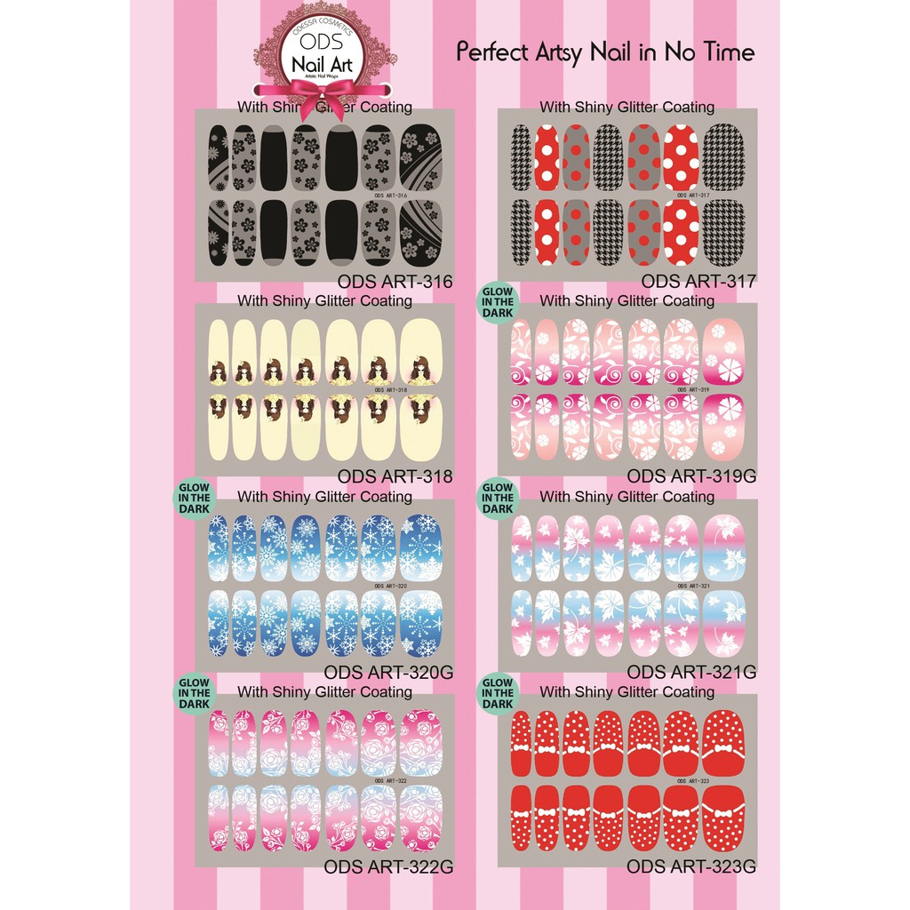 (NOT FOR SALE) Odessa Nail Art Wrap Sticker Kuku Premium (Random)