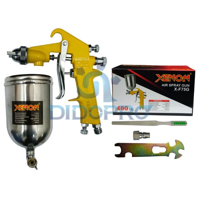 Xenon 1.5mm F75G Spray Gun Murah Ekonomis / Spray Gun Semprotan Cat Tabung Atas 400ml 400 ml - XENON F75G F75 G