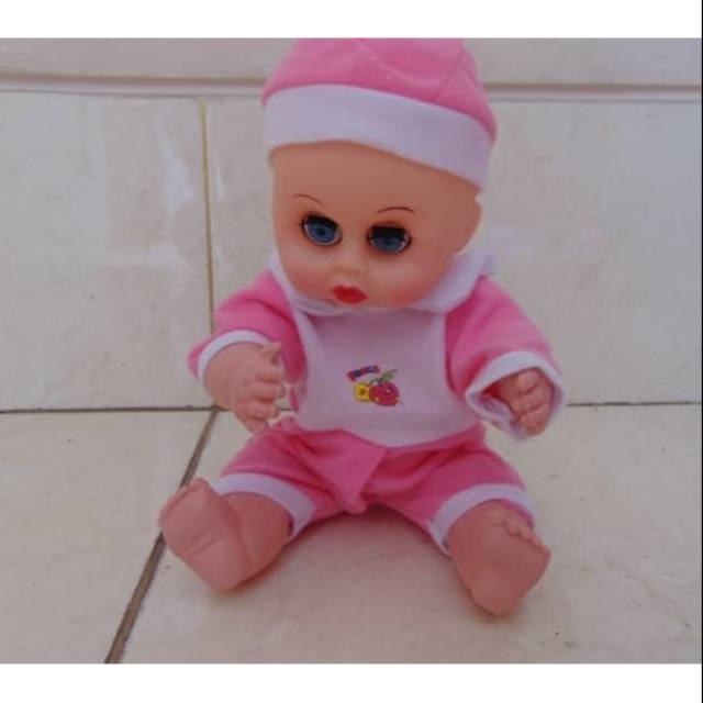 Mainan boneka bayi botak bisa ngomong pakai baterai