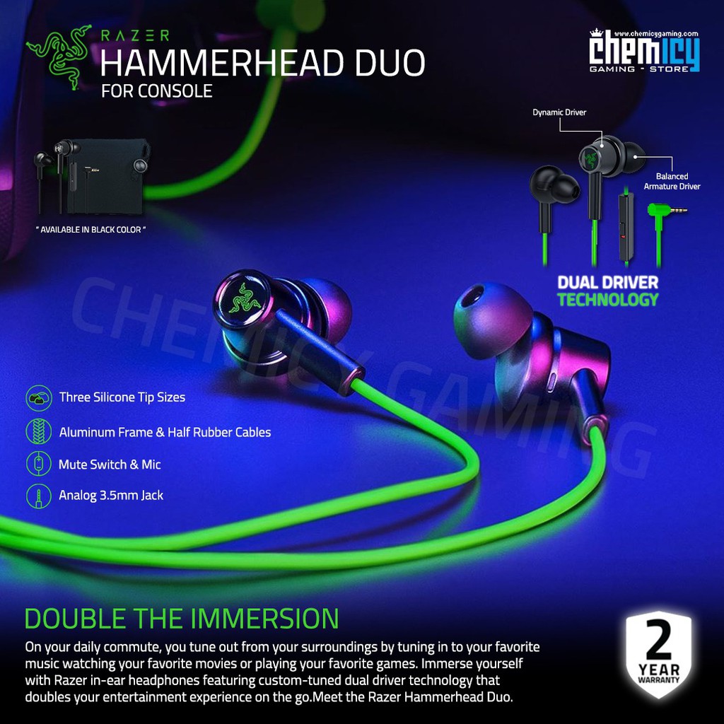 Razer Hammerhead Duo for Console In Ear IEM Gaming Earphone