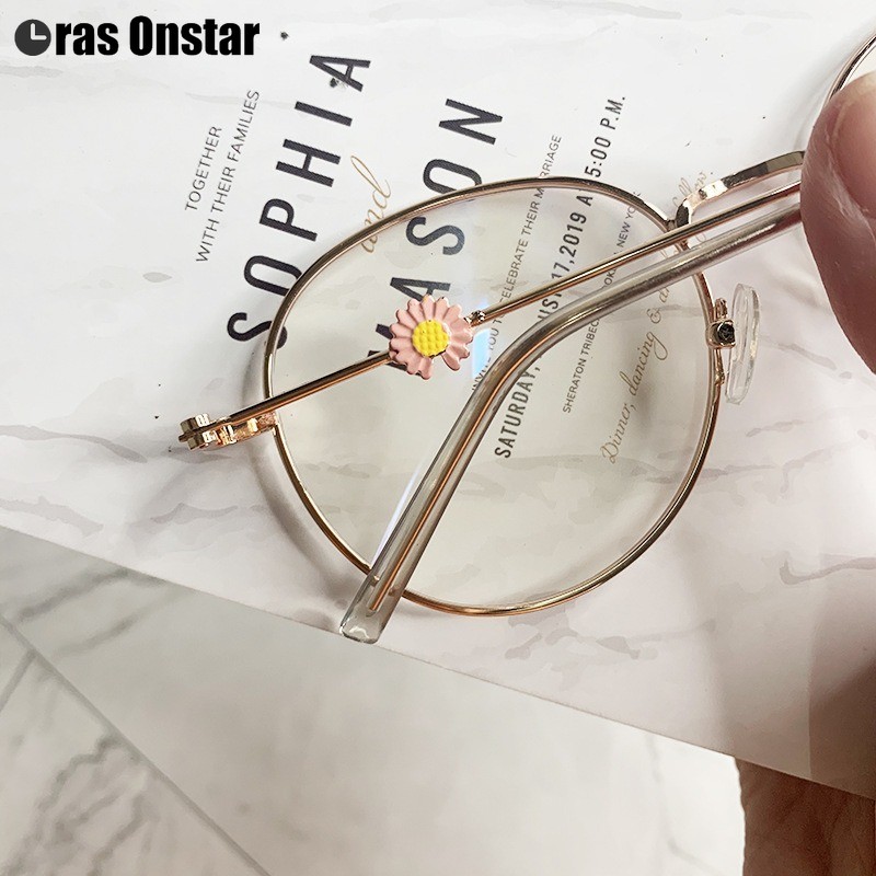 【Bayar di Tempat】100% Anti Blue Kacamata Retro Bundar Eyeglasses Wanita Kacamata Fashion Retro Frame-7