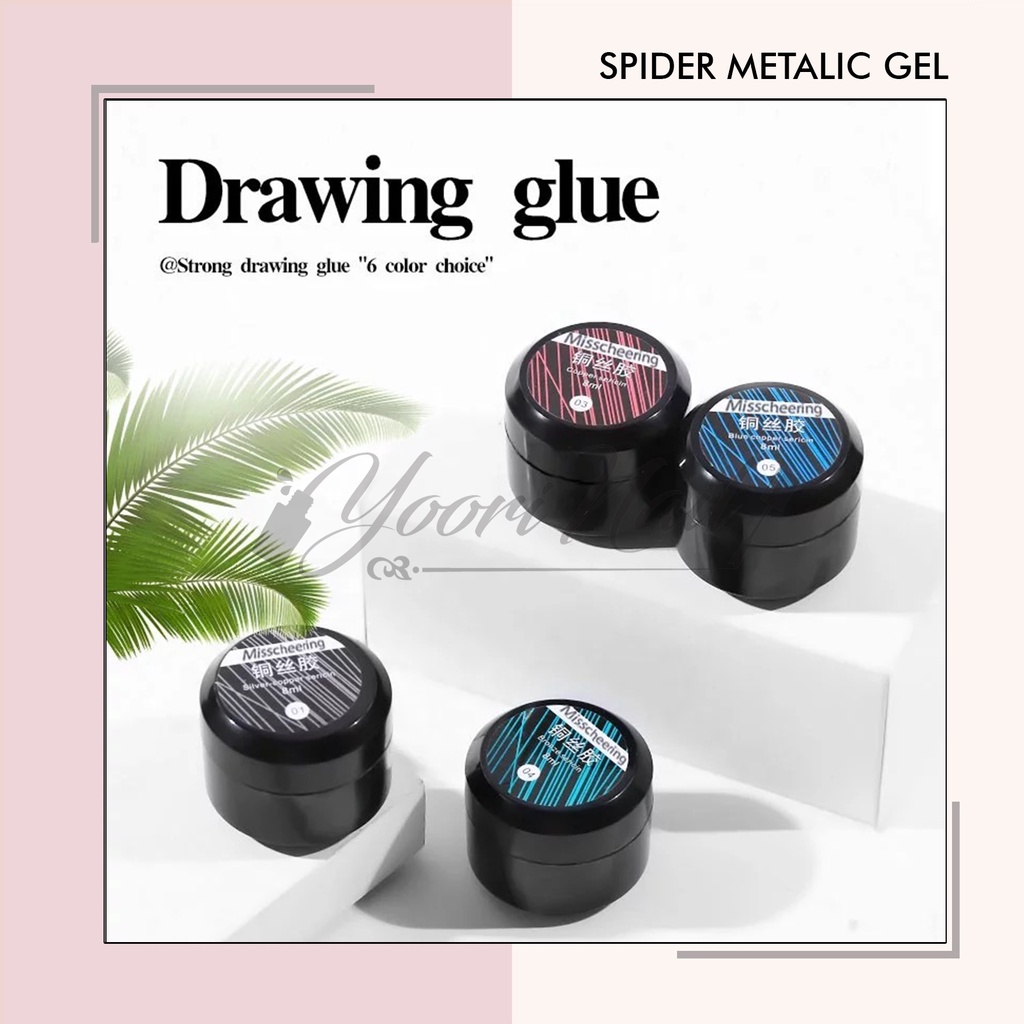 Spider gel metalic nail art wire drawing painting uv gel nails spider metalic