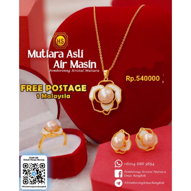 set mutiara asli air laut