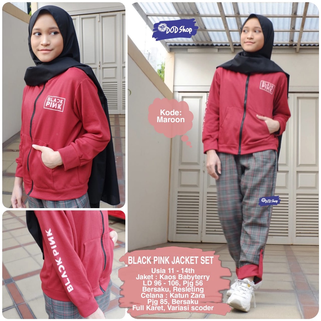 Setelan Anak Perempuan Setelan Celana Kotak Kotak Anak Perempuan Cewek Tanggung / Setelan Remaja