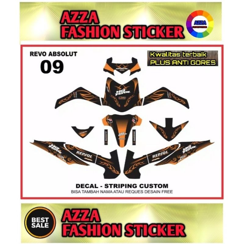 Sticker Striping Decal Revo Absolute, Sticker Decal Honda Revo Absolute, Sticker Revo Absolute 09