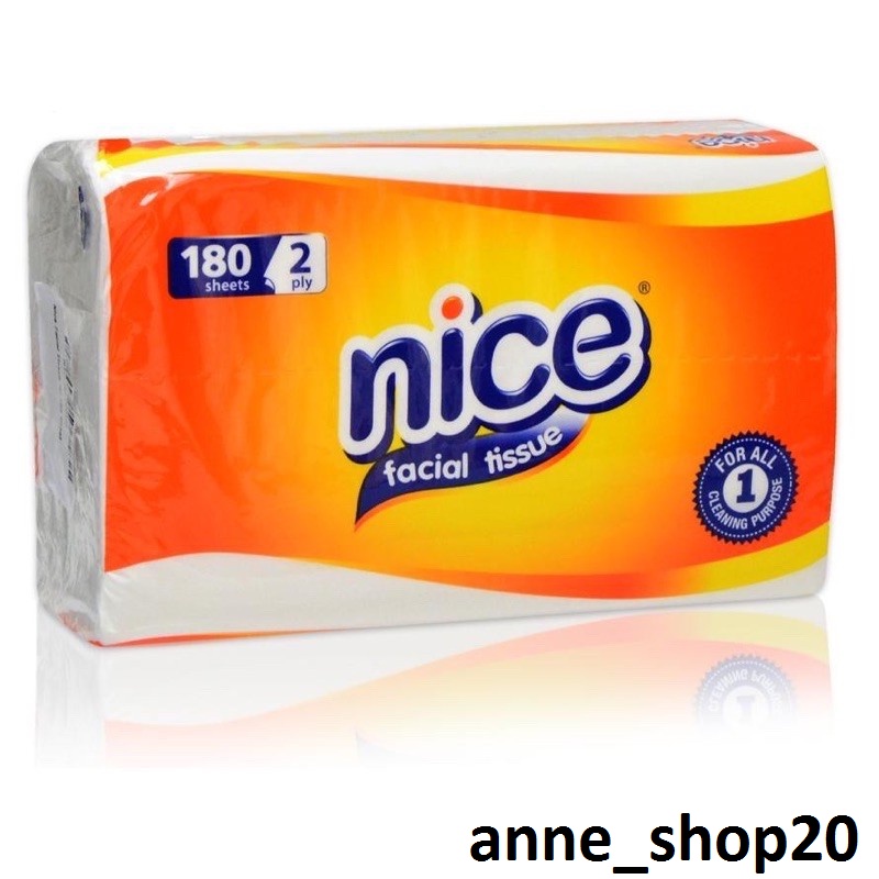 TISSUE NICE FACIAL SOFT PACK 180'S 2PLY