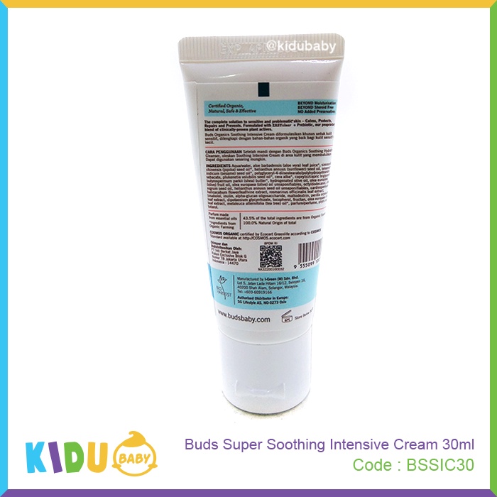 Buds Organics Super Soothing Intensive Cream 30ml Kidu Baby