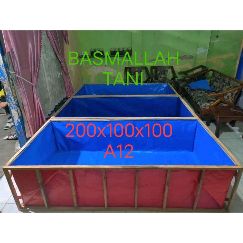 Kolam Terpal ikan 200x100x100 ketebalan type A12 KOREA