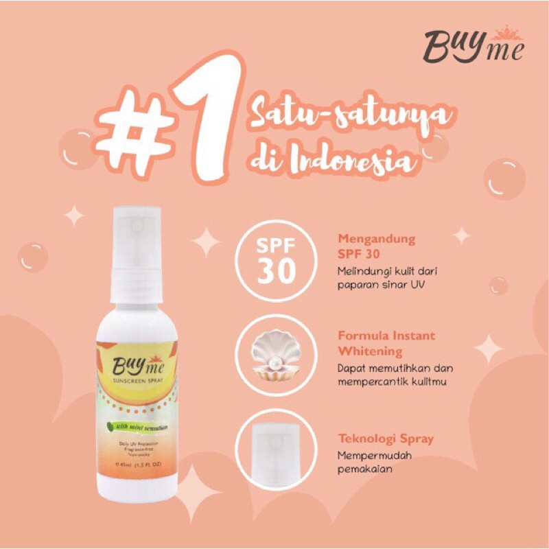 RESELLER RESMI BUYME- BUYME SUNSCREEN SPRAY / BUYME SUNBLOCK / TABIR SURYA