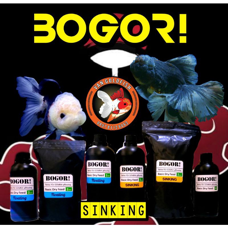 Pelet BOGOR Pakan Ikan Mas Koki..Kemasan Botol 800 gram M (2 mm)