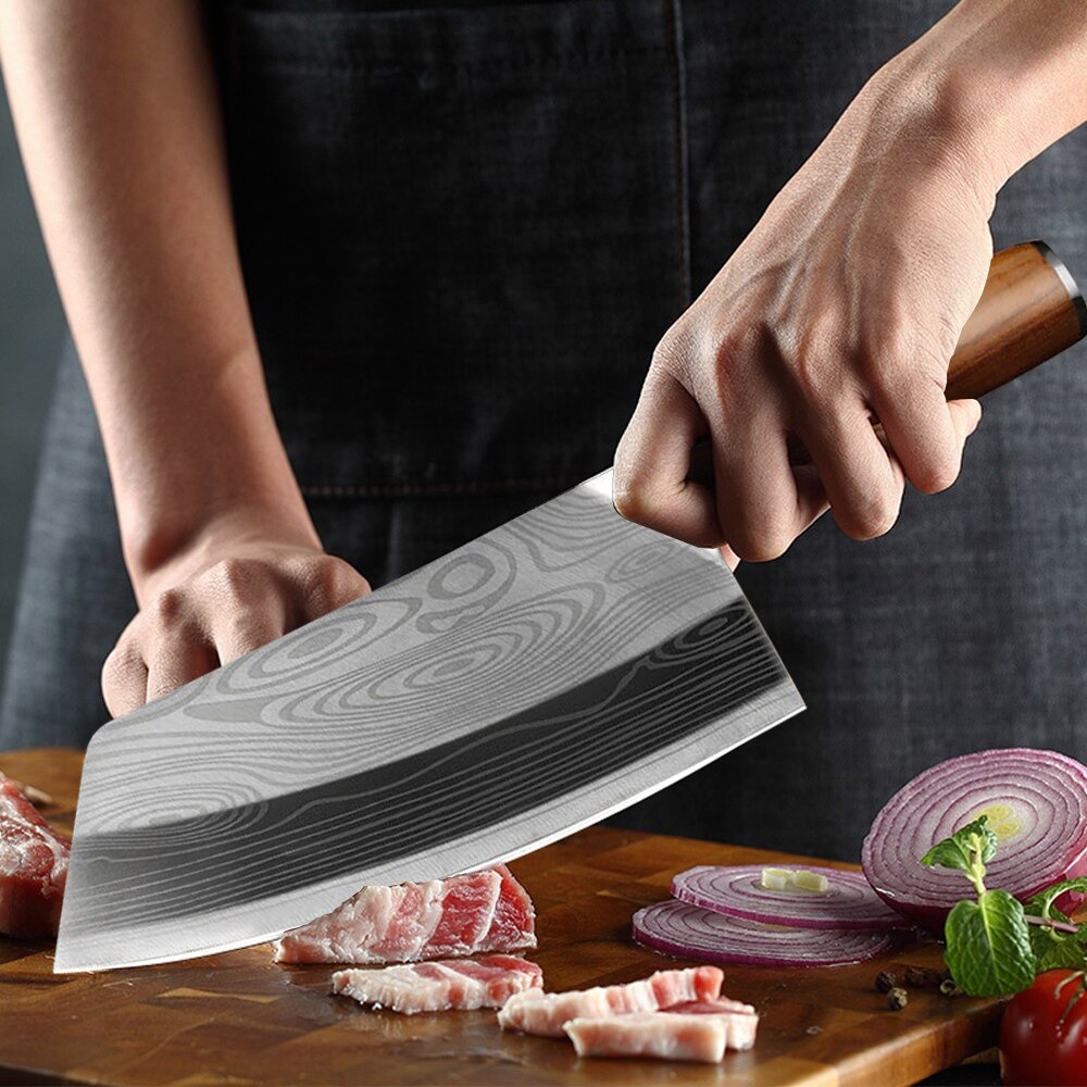 Pisau Dapur Pisau Daging Chef Besar Knife Cleaver Wide 8 Inch 5 Inch