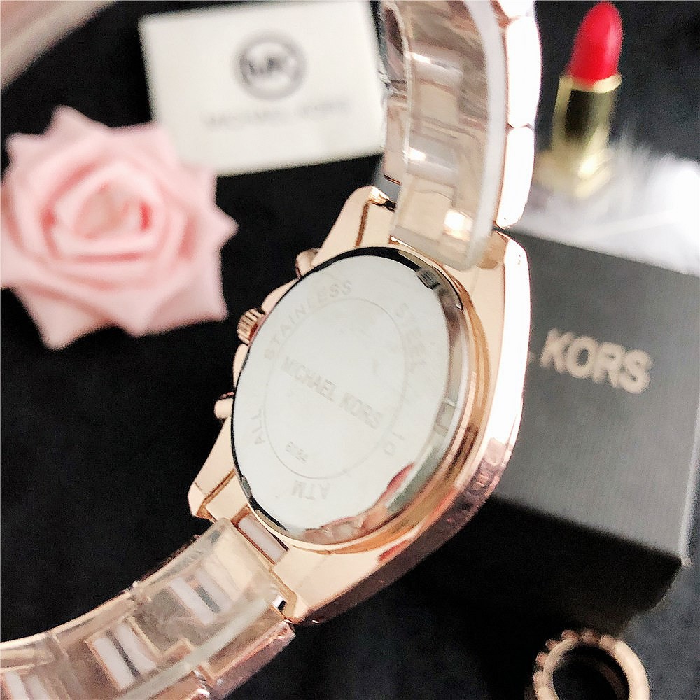 Michael Kors Jam Tangan Wanita MK Ceramic Strap Jam Tangan Quartz Bisnis Fashion Tiktok Hot-4