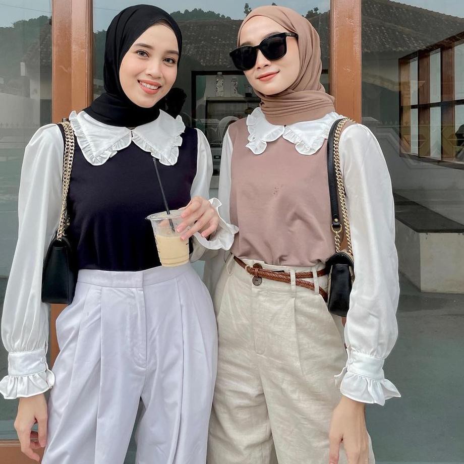 ♛ [R.A] Twins Blouse Atasan Baju Muslim Wanita Korean Style Fashion ✬