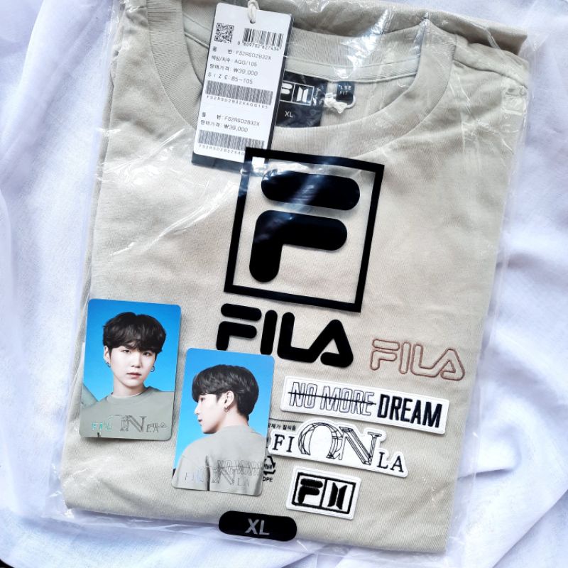 BTS FILA ON T-SHIRT KAOS SUGA SET