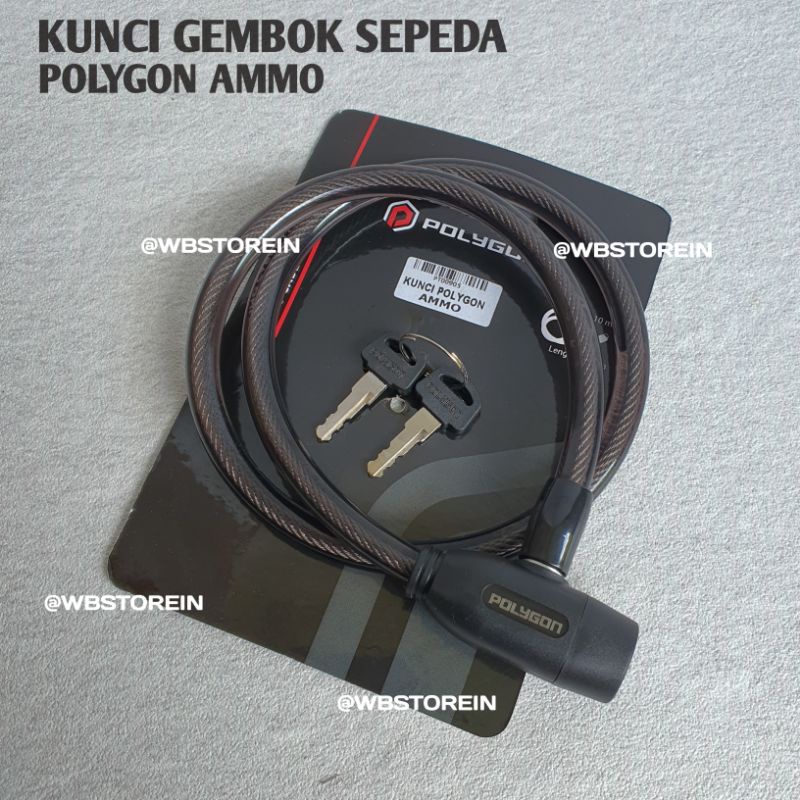Kunci Gembok Sepeda Polygon Ammo Cable Lock Pengaman Sepeda Anti Maling. Kunci Polygon / Kunci Spira