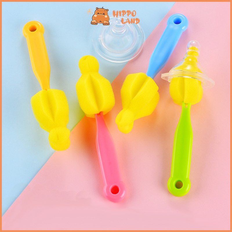 HIPPO LAND Sikat Spons Pembersih Botol Susu / Dot Bayi / Sikat Botol 66