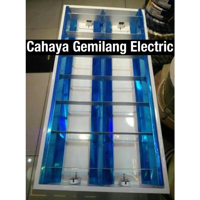 Kap lampu tl led rm 2x18 komplit tl led kap lampu neon plafon komplit - Kosongan