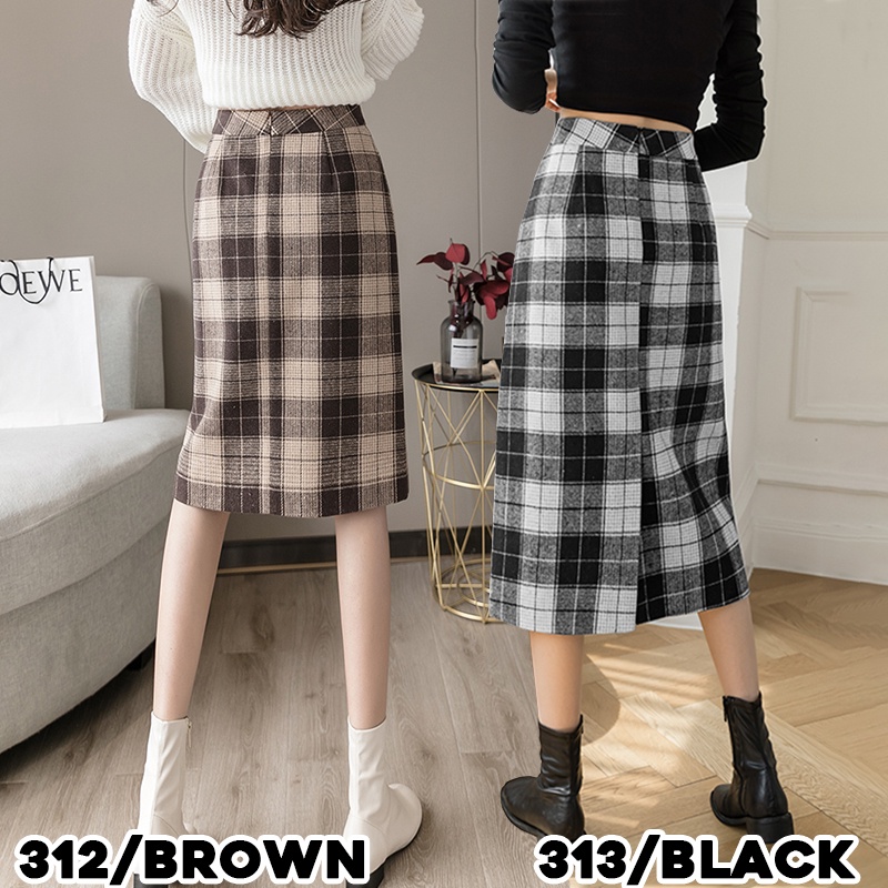 KARAKOREA 312/313 Midi and Maxi Tartan skirt/Korean Women Skirt/Rok Midi dan Rok Panjang