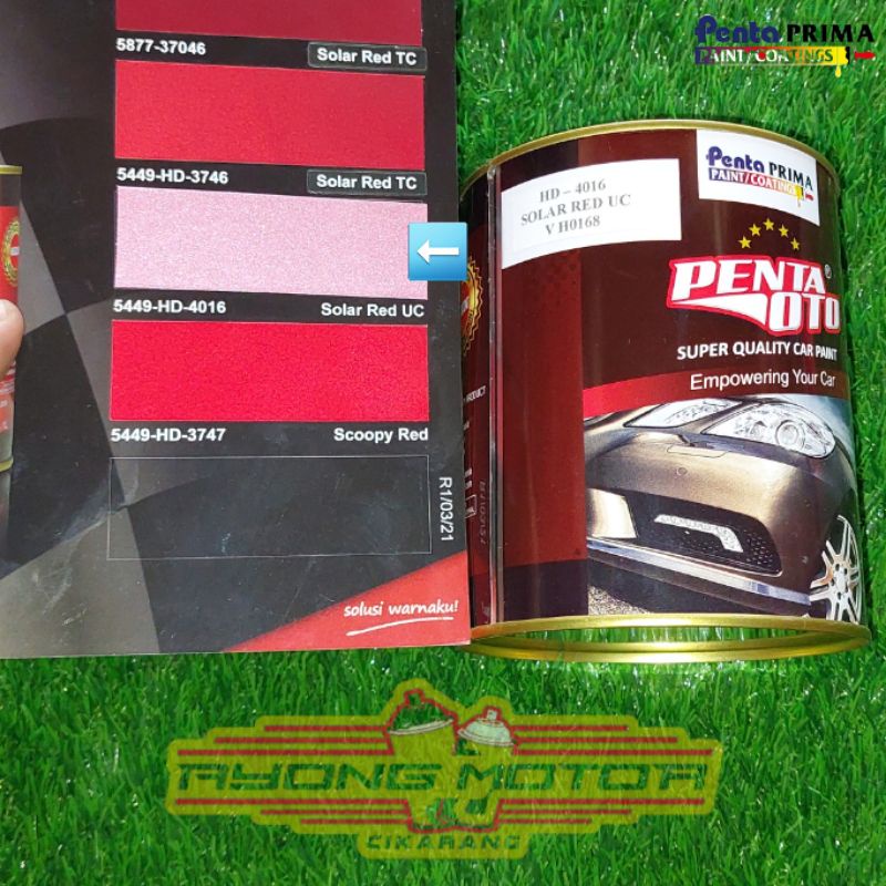 Cat Penta Oto/Cat Duco PU HD-4016 Solar Red UC 0,9L (Dasaran Merah Doff)