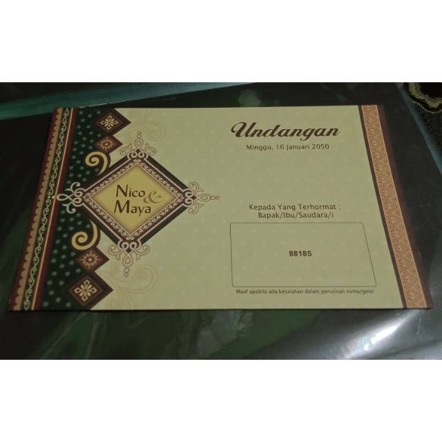 Blangko Undangan Erba 88185 (FREE PLASTIK OPP) / UNDANGAN / BLANGKO UNDANGAN / ERBA / UNDANGAN NIKAH
