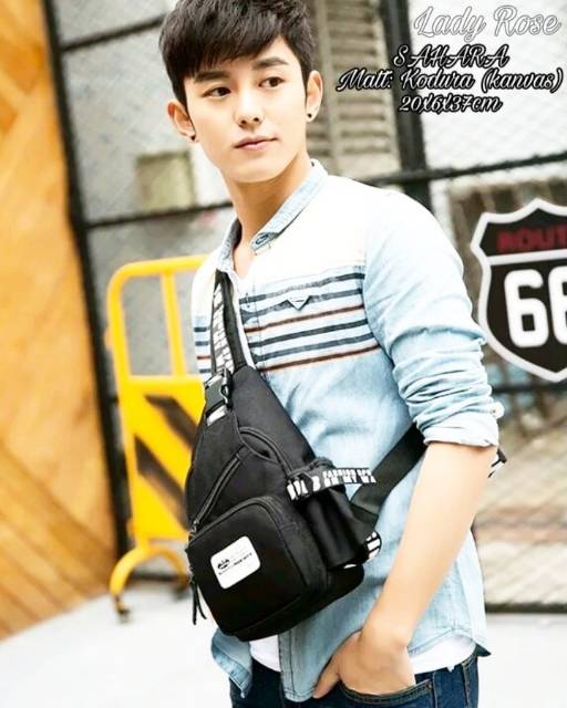 Tas selempang adams / tas waistbag pria / tas cowok