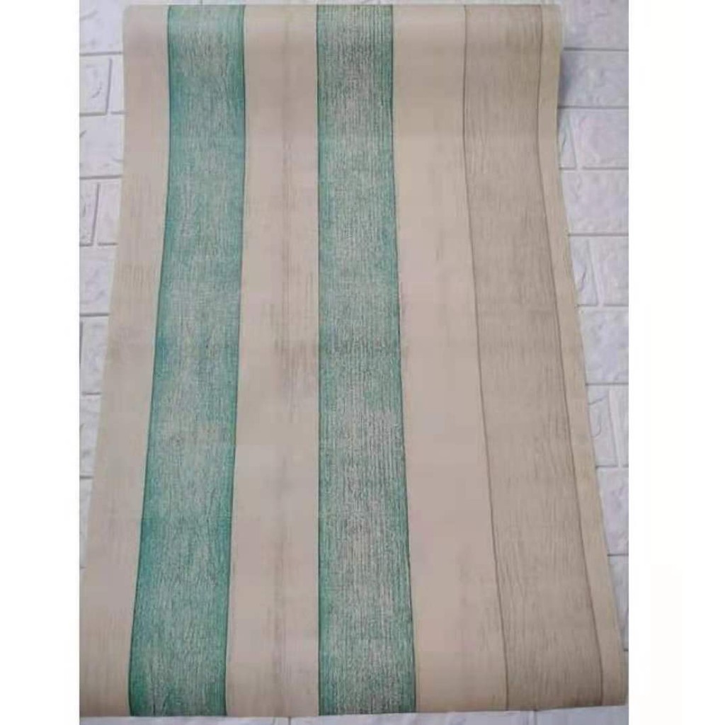 Wallpaper Sticker Dinding Kayu Biru Kehijauan 45cmX10m