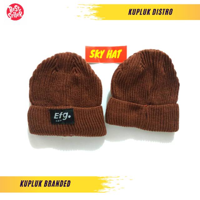 Topi Kupluk Rajut Efg / Kupluk Rajut Beani / Kupluk Efg Pria Unisex