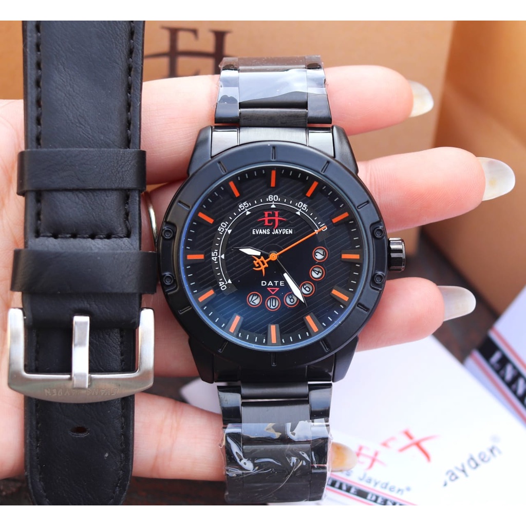 Jam Tangan Pria Keren Original Evans Jayden Bonus Tali Strap Tambahan EvansJayden