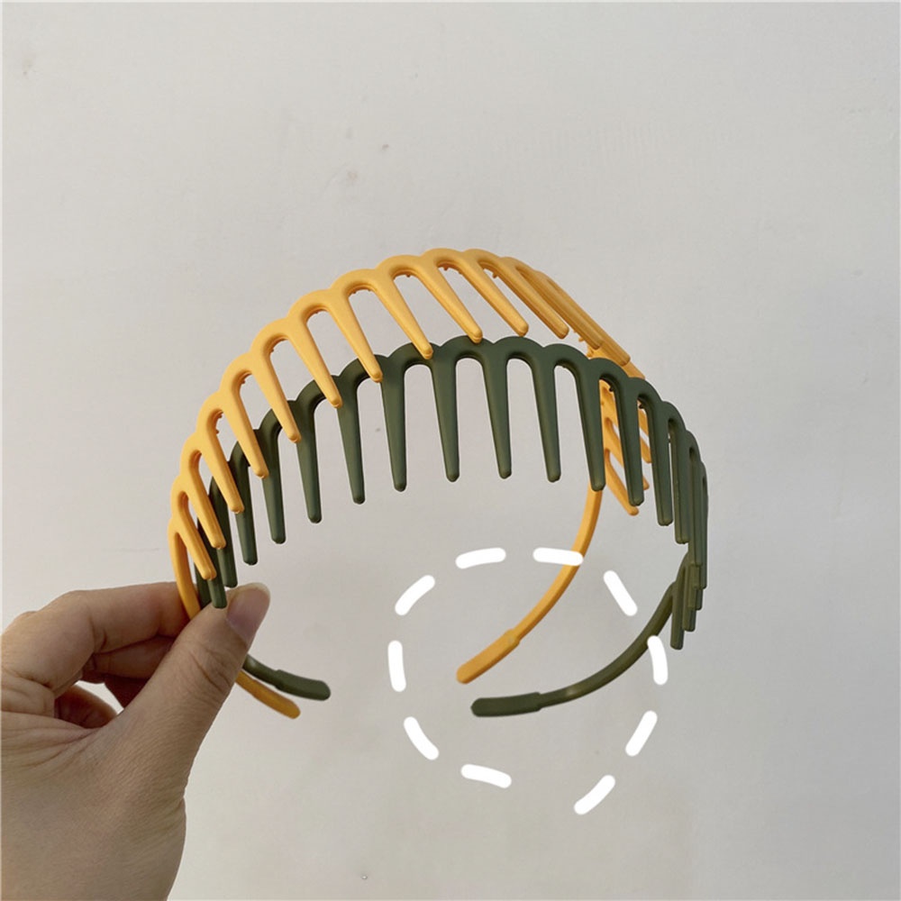 Bando Model Lebar Warna Solid Gaya Korea Untuk Wanita