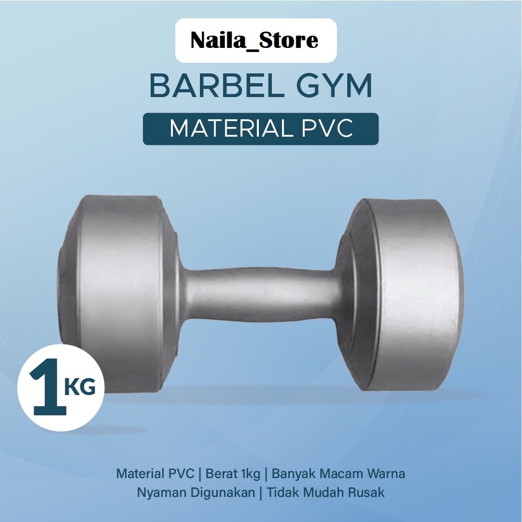 Dumbbles Barbel Plastik 1kg Alat Olahraga Fitness Gym / Alat Olahraga Praktis-1