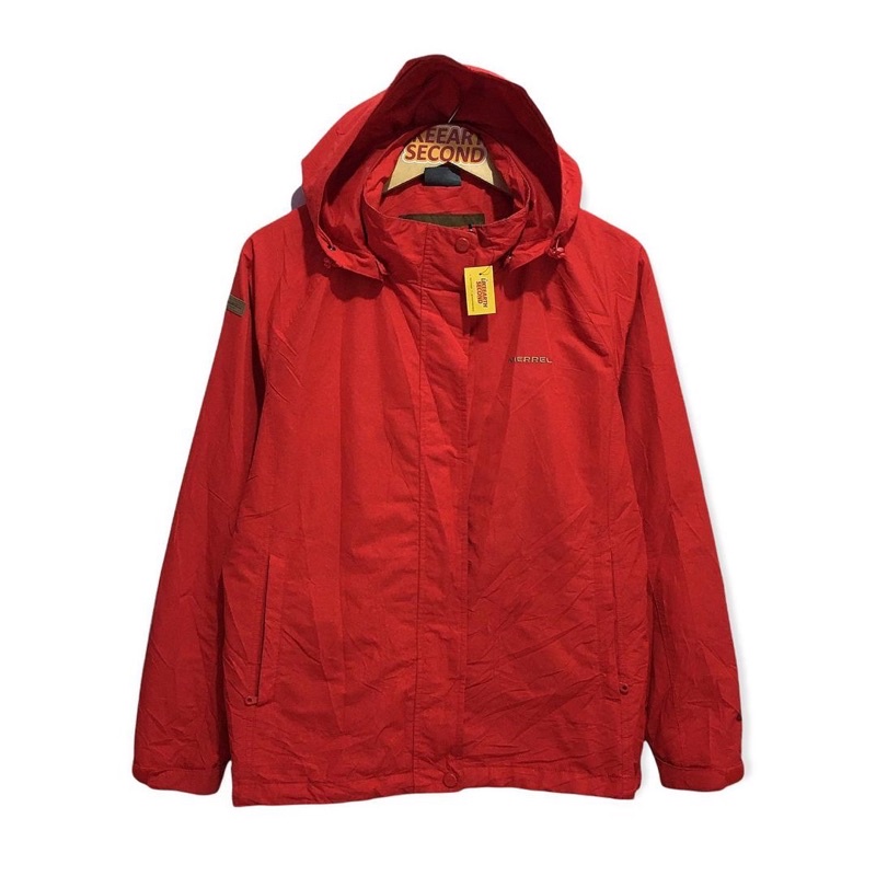 FIT M‼️ JACKET OUTDOOR MERRELL ORIGINAL WATERPROOF WINDPROOF. SECOND BRANDED THRIFT. MERAH