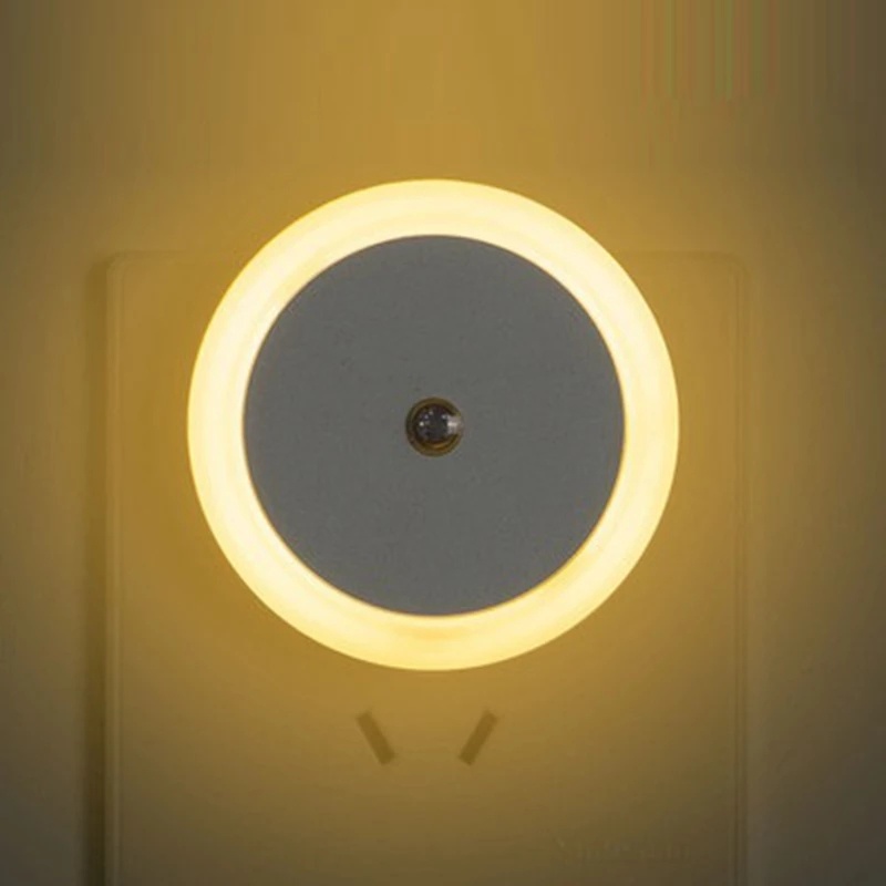 Lampu Malam LED Bulat 2 Gaya Plug EU US Portable Untuk Dekorasi Kamar Tidur