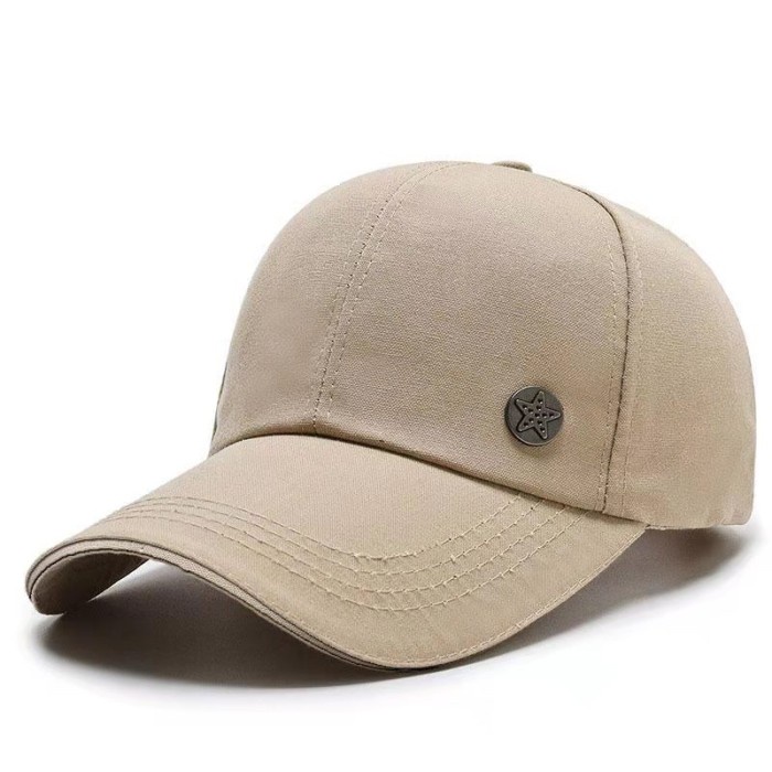 topi  Baseball cap : METAL STAR - Topi baseball topi pria topi wanita - KHAKI(N5D8) Topi Cowok Cardi