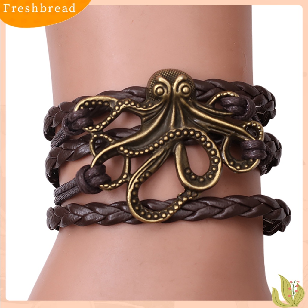 Terlaris Unisex Alloy Octopus Design Braided Bracelet Party Memorial Jewelry Accessories