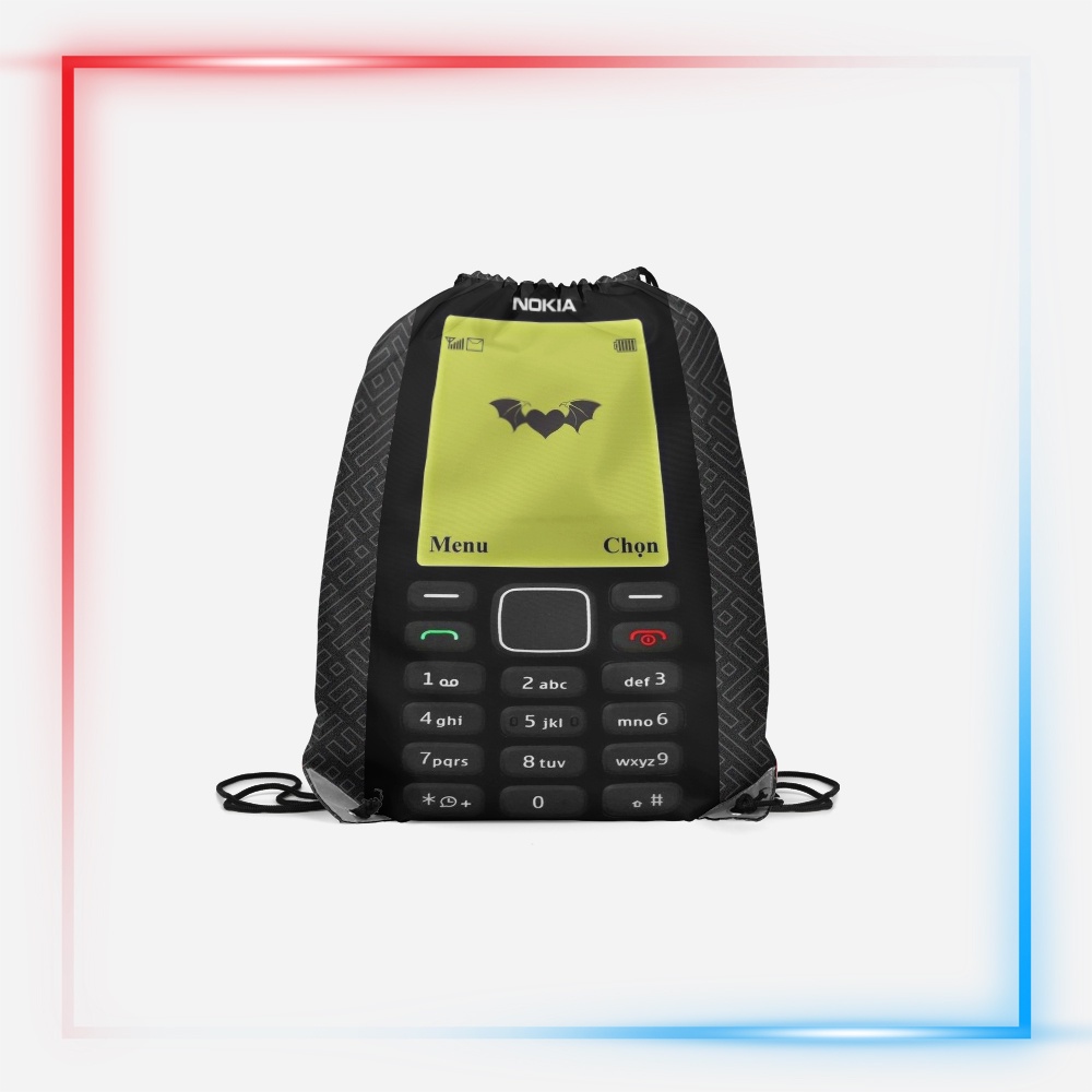 String Bag / Tas Serut Fullprint 3D HP Nokia Black