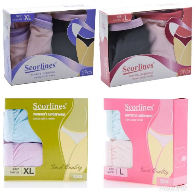 SCORLINES CD WANITA WARNA UKURAN L XL ISI 2 Shopee Indonesia SCORLINES CD WANITA WARNA UKURAN L XL ISI 2 Shopee Indonesia