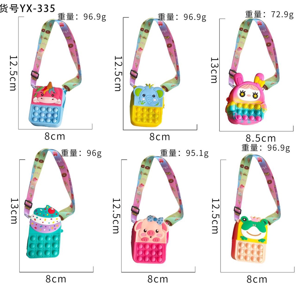 TAS ANAK POPIT JELLY / TAS POP IT ANAK SELEMPANG UNICORN / TAS POPIT ANAK MURAH