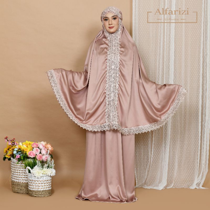 Mukena dewasa renda mewah jumbo silk terbaru