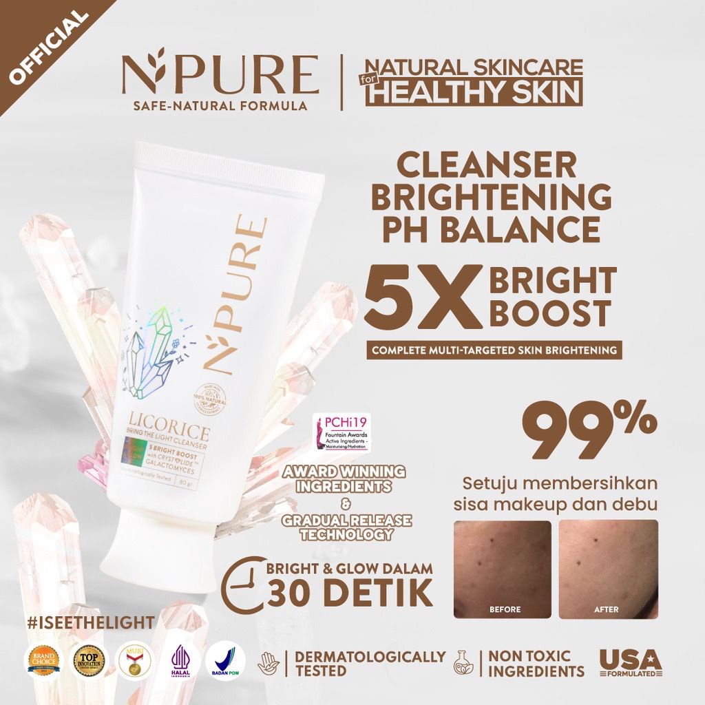 BPOM Npure Licorice Milky Spotlight Toner Light Up Brightening Pad Creamy Bring The Light Moisturizer Cleanser Potion Of Light Serum Face Essence Sheet Mask