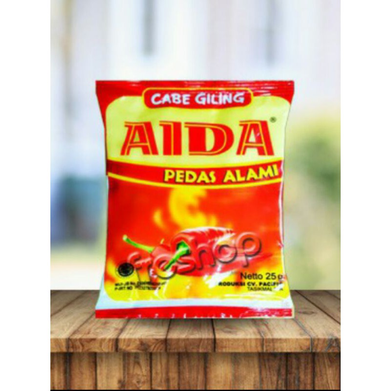 

Cabai Bubuk Asli Merk AIDA Kemasan 25 Gram